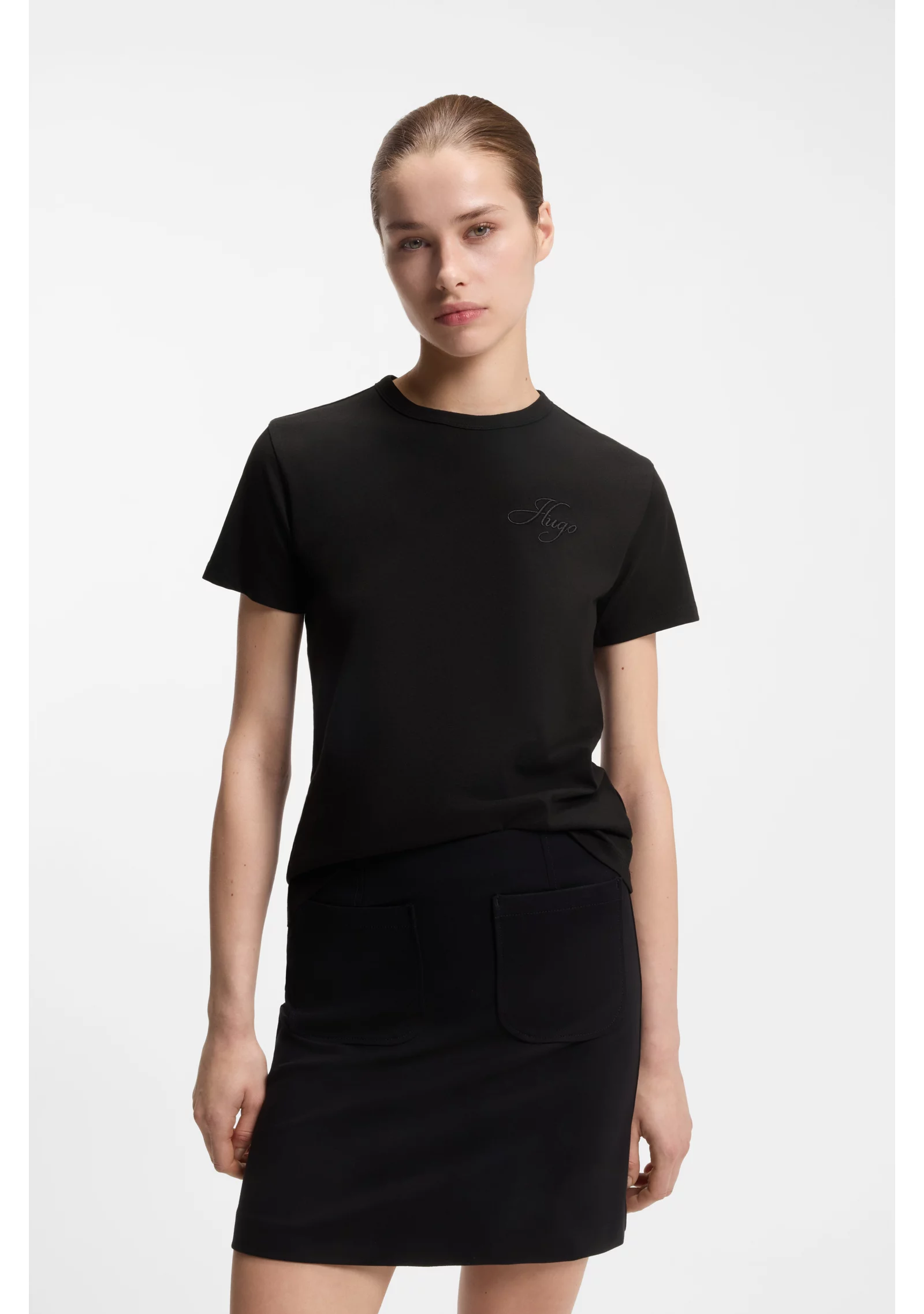 hbeu50561233_001_350 Cotton-jersey T-shirt with embroidered script logo - Image 1