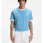Stretch-cotton T-shirt with country flag and logo