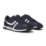 Logo trainers with faux suede trims
