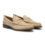 Suede loafers with penny trim
