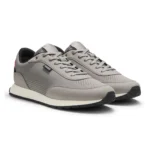 Knitted-upper trainers with logo flag