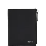 Grained-leather wallet with metallic logo lettering