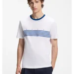 Cotton T-shirt with printed stripes