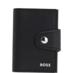 Structured card holder with press-stud closure