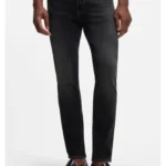 Delaware Slim-fit black jeans in stretch cotton blend