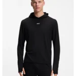 Active hoodie with thumbholes and moisture management
