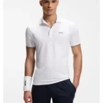 Active Slim-fit polo shirt with embossed tennis-ball pattern