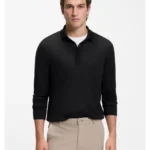 Regular-fit knit polo in merino wool