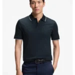 Slim-fit polo shirt in mercerised cotton