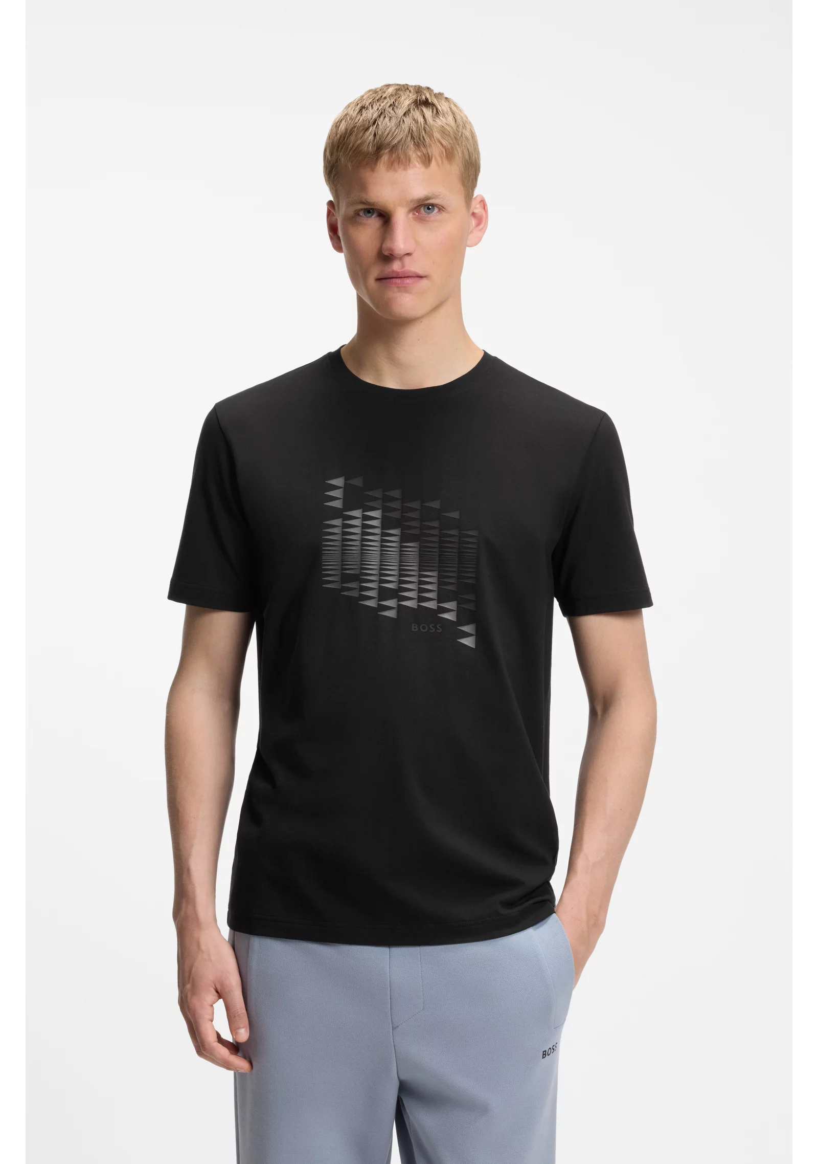 hbeu50566853_001_350 Stretch-cotton T-shirt with flag artwork - Image 1