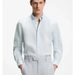 Regular-fit button-down shirt in linen