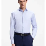 BOSS ONE Slim-fit shirt in wrinkle-resistant Oxford cotton