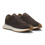 Suede trainers with perforations