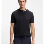 T-shirt in stretch cotton with a logo collar