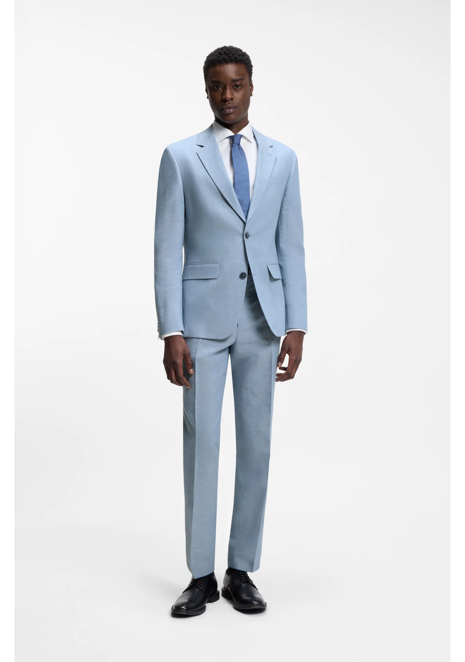 hbeu50568122_482_300 Two-piece slim-fit suit in cotton and linen - Image 1