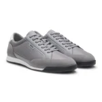 Suede-trim trainers with ribbed sole