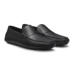 Tumbled-leather loafers with driver sole