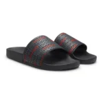 Italian-made slides with repeat-logo print
