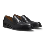 Leather loafers with penny trim