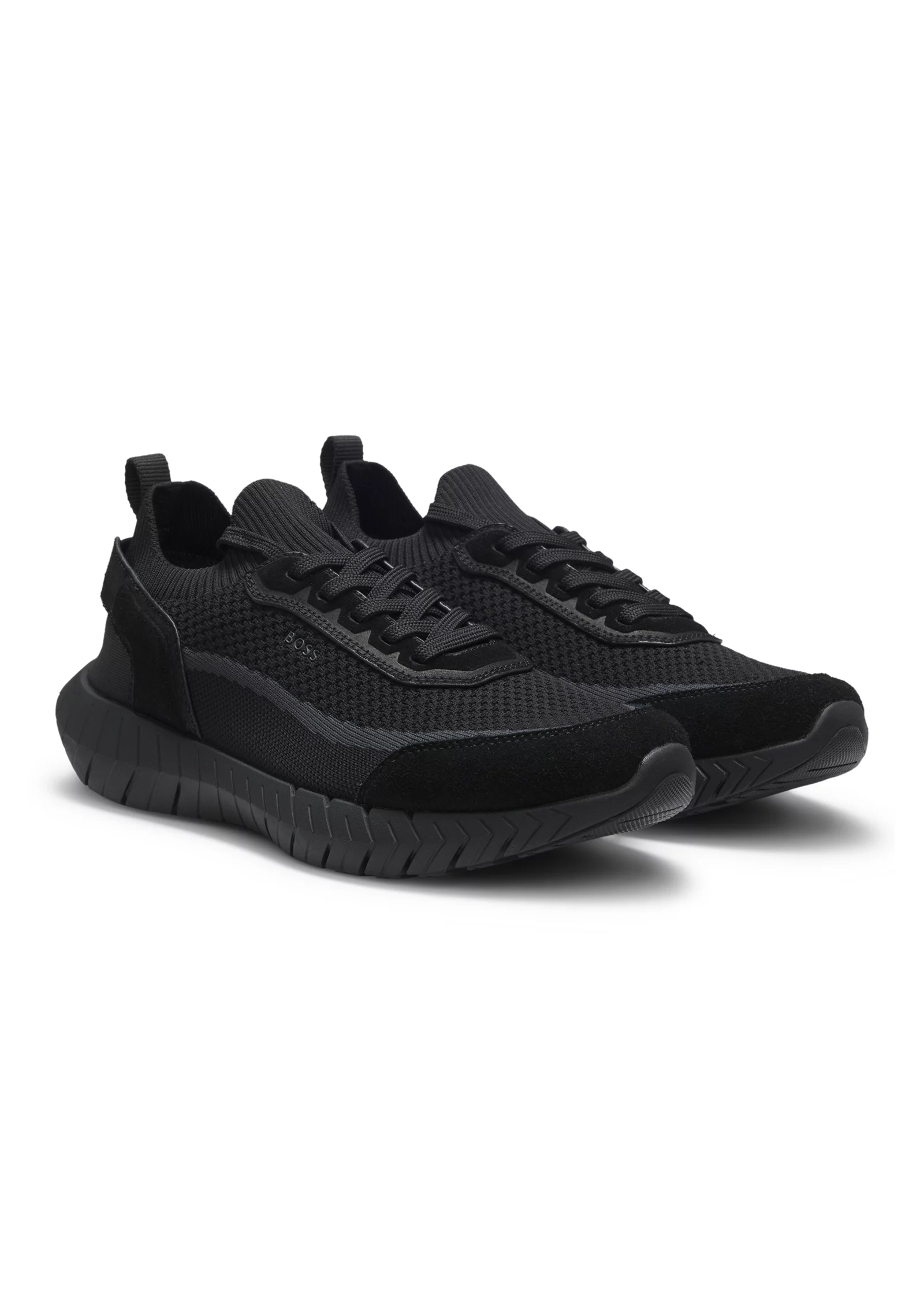 hbeu50568943_005_200 Lace-up suede trainers with a knit sock - Image 1