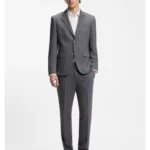 Two-piece slim-fit suit in performance-stretch twill