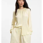 Stretch-silk blouse with gathered details