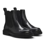 Leather Chelsea boots with gold-tone Double B monogram