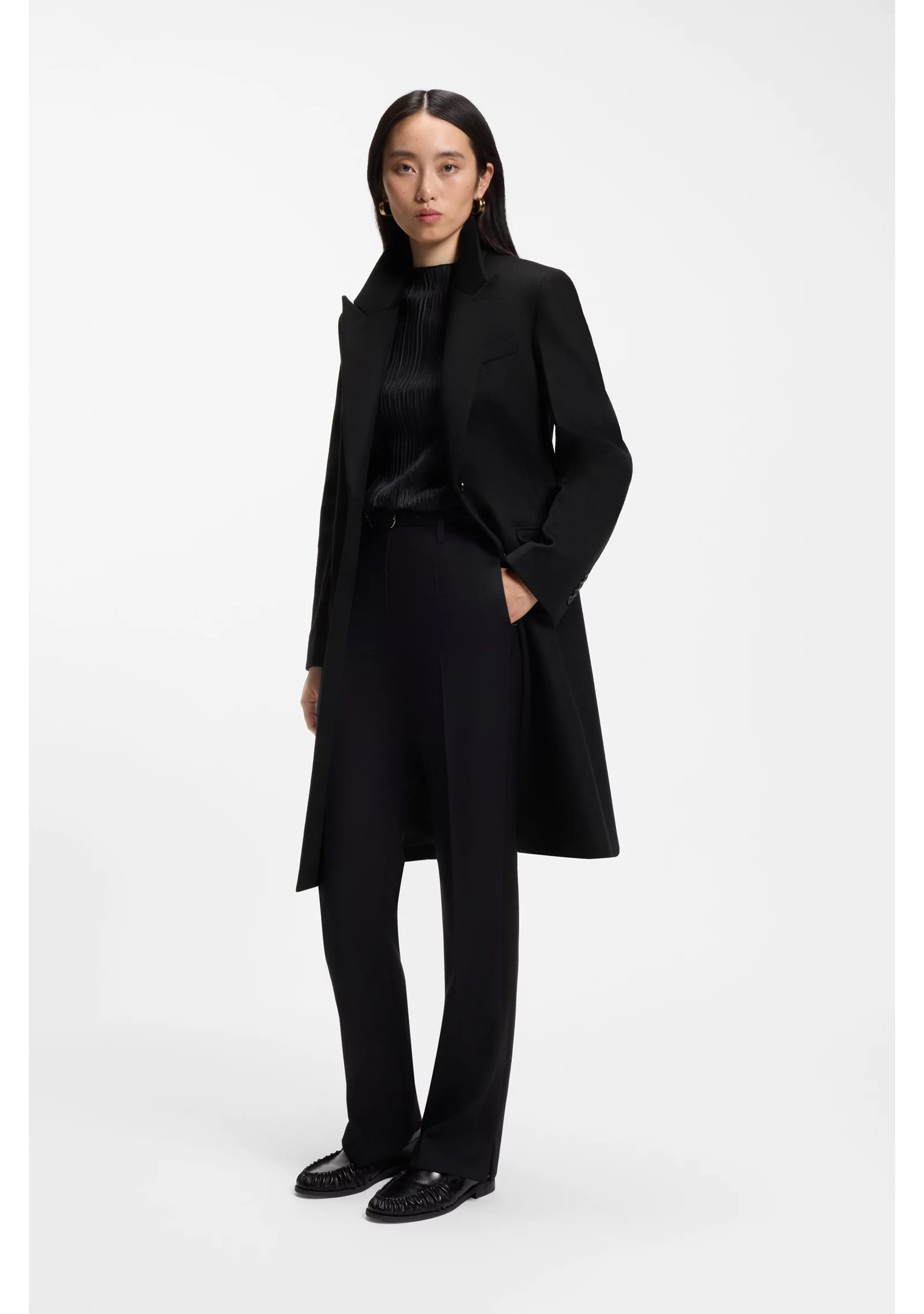 hbeu50574982_001_350 Single-breasted formal coat in wool - Image 1
