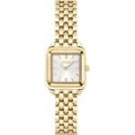 MAE PETITE Gold-effect link-bracelet watch with silver-white dial