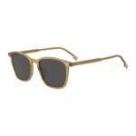 Transparent-beige sunglasses with grey lenses