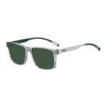 Clear-acetate sunglasses with white and green details