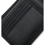 Bifold wallet in micro-grained leather with embossed logo