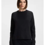 Crew-neck sweater in stretch fabric