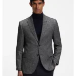 Regular-fit jacket in a herringbone wool blend