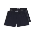 Two-pack of cotton pyjama shorts with logo waistbands