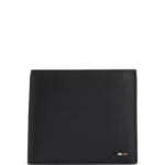 Grained faux-leather wallet with signature-stripe trim