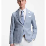 Slim-fit blazer in micro-patterned fabric