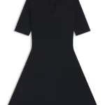 Knitted dress with skipper collar