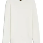 Cotton-blend sweater with 3D knitted structure