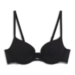 Push-up bra in microfibre with lace inserts