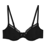 Lace-trim bra in stretch microfibre