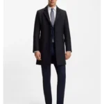 Slim-fit coat in a wool blend with cashmere