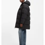 Longline padded coat with a water-repellent finish