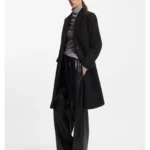 Regular-fit coat in wool with peak lapels