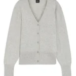 Relaxed-fit cardigan in cashmere with ribbed trims