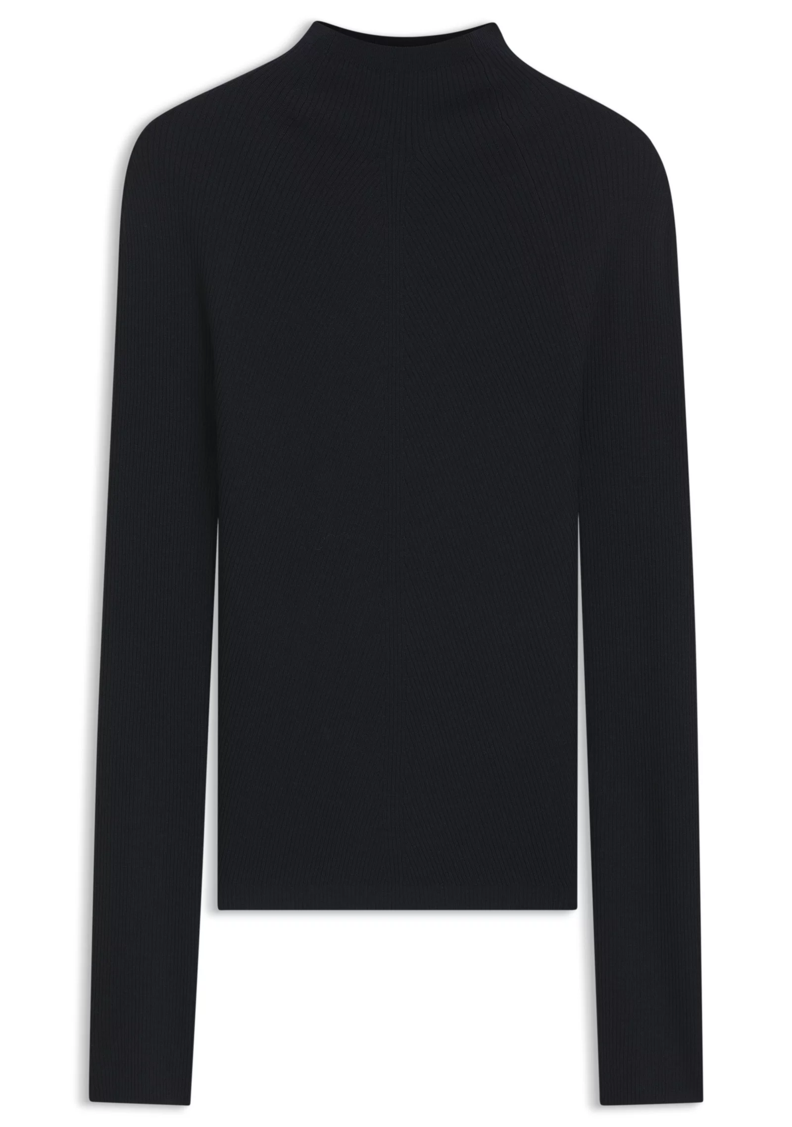 hbeu50549166_404_100 Mock-neck sweater in ribbed merino wool - Image 1