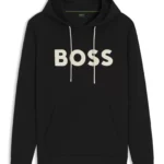 Cotton-blend hoodie with moulded logo