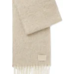 Italian-made fringed scarf with wool and alpaca