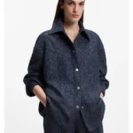 Relaxed-fit overshirt in denim-look tweed