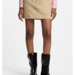 Pinstripe mini skirt with double waistband